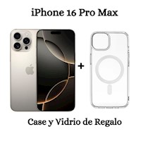 Apple iPhone 16 Pro Max Apple Intelligence 512GB - (eSIM) - Titanio Natural + Case y Mica de Vidrio de Regalo