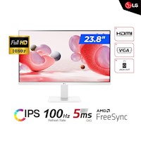 MONITOR LG 24MR400-W 23.8" IPS FHD 1920 x 1080 100Hz 5ms FreeSync BLANCO