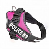 Pechera Police K9 para mascotas perros y/o gatos fucsia talla L