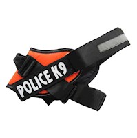 Pechera Police K9 para mascotas perros y/o gatos naranja talla S