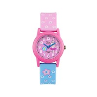 Reloj Q&Q Acuático Modelo Niña Color Rosa y Turquesa Diseño Flores Bailarina