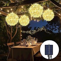 Bolas de luz con cargador solar para bodas al aire libre, decoración de eventos, luces LED para árbol de jardín, luz de globo