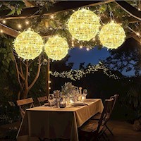 Bolas de luz para bodas al aire libre, Solar, decoración de eventos, luces LED para árbol de jardín, luz de globo, impermeable