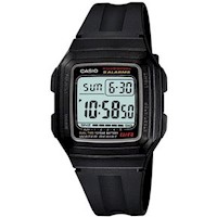 Reloj Deportivo Casio con alarma multifunción Hombre F201WA-1A Negro