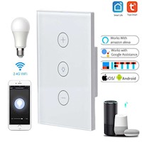 Dimmer Atenuador De Luz Interruptor Wifi de pared panel de vidrio , control de voz Alexa Google, Tuya DS-172