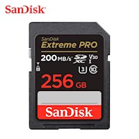 Memoria SD SANDISK EXTREME PRO 256GB de 200mb/s