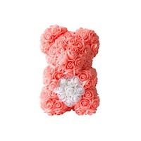 Arreglo Floral Osito de Rosas Color Rosado Claro 25 x 18 cms - Día de la Madre