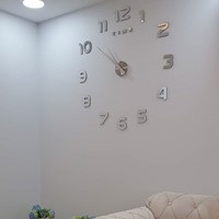 Reloj 3D Pared Grande Decorativo - Aiden Plateado