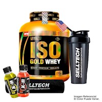 Level Pro Proteína Iso Gold Whey 6.6 Lb Vanilla Creme+shaker y Toalla+2xb