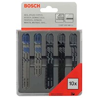 Set 10 Hojas de Calar Surtidas Aluminio/Metal/Madera Bosch