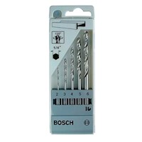 Set Broca Metal HSS-G (2, 3, 4, 5, y 6 mm.) Vast/HEX Bosch