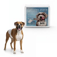 Pack x24 Pañal para Perros Macho Talla XL Absorbente Ajustable