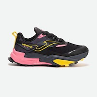Zapatillas Trail Running Sierra Lady 2531 Negro Rosa Amarillo