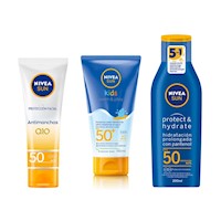 NIVEA Sun: Protección Total para Toda la Familia - Hidratación, Antiedad y Niños FPS 50