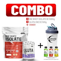 COMBO INNOVATE - ONE WHEY ISOLATE 5 KG. CHOCOLATE + GLUTA ONE 500 GR. + SHAKER