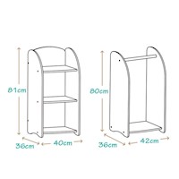 COLGADOR MAS GABINETE DE 3 CAPAS INFANTIL MONTESSORI ROSA - Blanco y Rosa