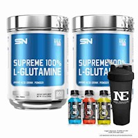 COMBO SUPREME NUTRITION - 2 SUPREME 100% GLUTAMINE 500 GR. + SHAKER
