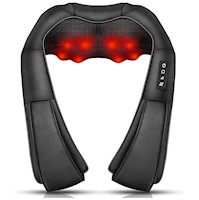 Masajeador Shiatsu 4D con Calor Terapéutico, 8 Rodillos y 3 Niveles para Cuello, Espalda, Piernas y Relajación Muscular