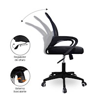 Silla de Oficina Ergonómica Aksel Base de Nylon - Sistema Basculante