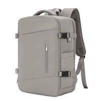 Mochila Viajera Cabinera Compartimiento Laptop Gris