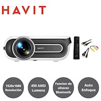 Proyector Multimedia Havit PJ209A Pro 450ansi Lumens Android-Tv Hdmi Blanco