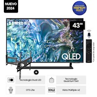 Televisor Samsung QLED Tizen OS Smart Tv 43 4K QN43Q65DAGXPE + Rack Giratorio