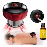 Masajeador de Ventosas Inteligente con Luz Roja, Calor y 6 Niveles de Succión para Terapia Muscular, Relajación y Celulitis