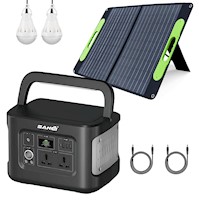 Estación de Energía Portátil SANCI 512Wh con Panel Solar Plegable 100W – Generador Solar para Camping, Emergencias y Viajes
