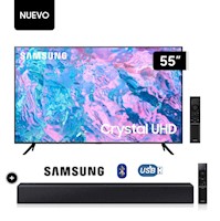 Televisor Samsung LED Smart TV 55 Crystal UHD 4K UN55CU7000GXPE+Soundbar HW C400