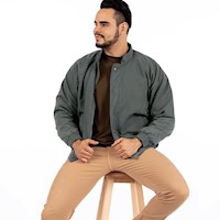 Casaca Legant Hombre Cuello Chino - Verde arena