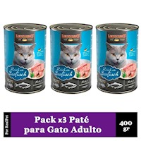 Pack x3 Paté Gato Leonardo Quality Selection Pescado 400 gr
