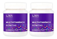 Gomitas Multivitamínico Sabor Fresa Lima Naturals 60 unidades Pack x 2