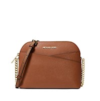 Cartera Crossbody Michael Kors Dome de Cuero Saffiano - Beige