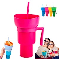 Vaso Snack 2 En 1 Botanero 950 Ml Cambia De Color