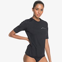 Rash Guard Licra Manga Corta Roxy Mujer - Negro