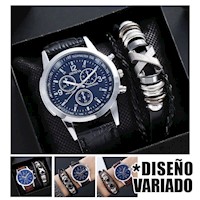 Kit Reloj con pulsera brazalete para hombre Cadena Varon
