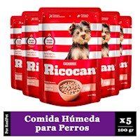 Pack x5 Comida Húmeda de Cachorro Ricocan Pollo 100gr