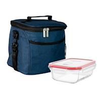 Lonchera Pyrex Ejecutivo Azul Termica + Taper 650 Ml - 300334