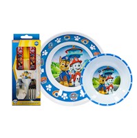 Vajilla Infantil  Paw Patrol + Cubierto H core Scool Melamine