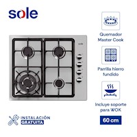 Encimera Sole Acero Inoxidable 58 Cm