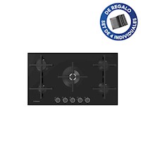 Encimera S-Collection PureBlack Vidrio Templado a Gas Smart Connected 90cm