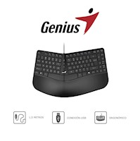 Teclado Genius Ergonomico Wired USB Ergo KB-700 con reposamanos