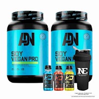 COMBO ADN NUTRITION - 2 SOY VEGAN PRO 1.500 KG. CHOCOLATE + SHAKER