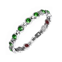 Pulsera Magnética Funcional Con Brillantes de Swarovski Green