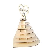 Soporte de madera con forma de corazón