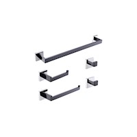 Toalleros Juego de 5 piezas de accesorios de baño negro mate