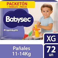 Pañal Babysec Packetón Premium Talla XG 72 un