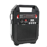 Parlante Bluetooth Radio FM Panel Solar + 3 Focos + Linterna + Lampara