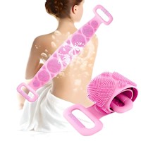 Cepillo Corporal de Silicona Para Ducha Accesorio para Baño Rosado