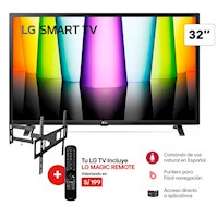 Televisor LG 32 HD Smart TV webOS22 HDR 32LQ600BPSA + Rack Giratorio
